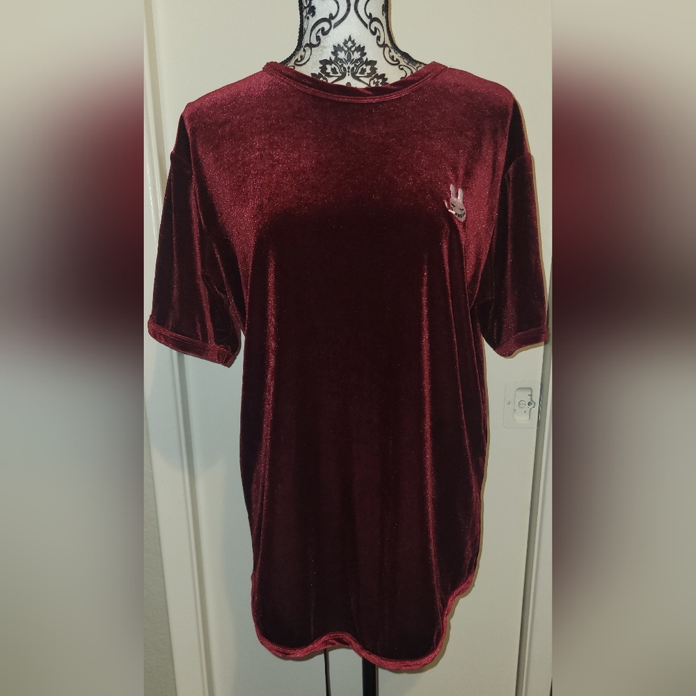Dr Zodiak Moonrock Velvet Shirt Pullover Red Size Medium Smoking Rabbit